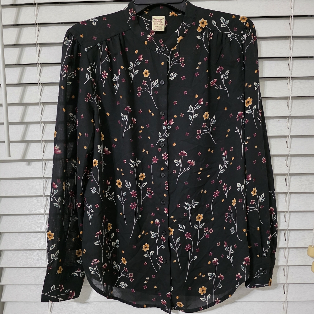 Floral Black Women's Top